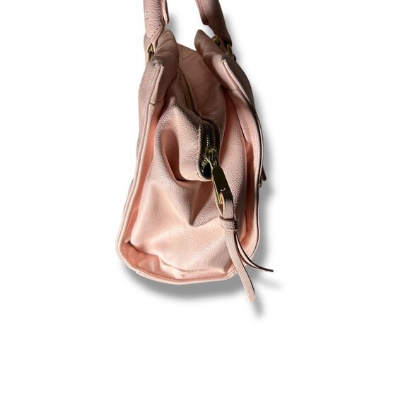 Betsey Johnson Pink Vegan Handbag with White Bow Heart Satchel Handbag Y2K - Picture 5 of 11